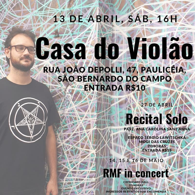 Concerto de violão clássico dia 13/04